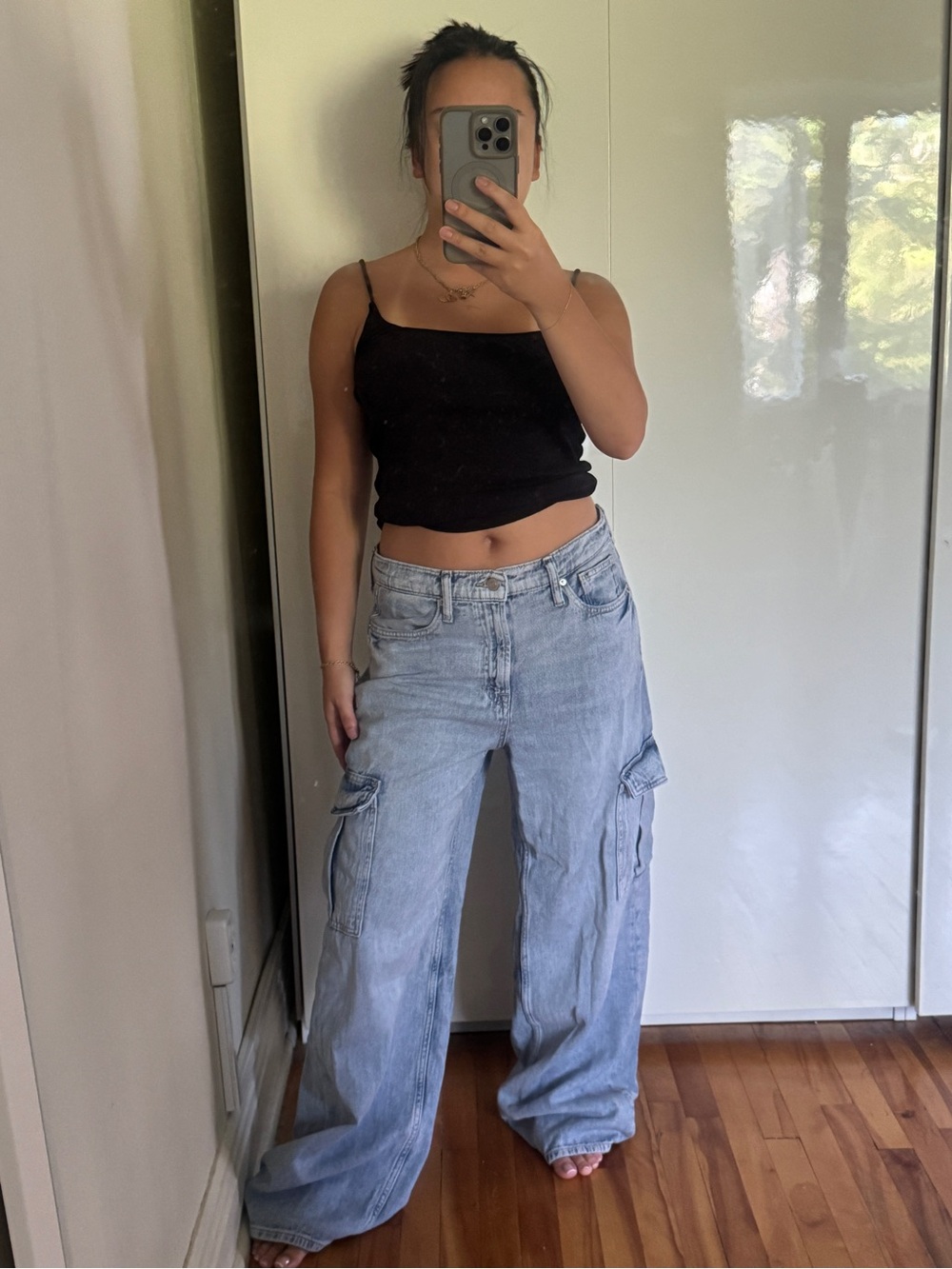 GAP Light Blue Wide-Leg Cargo Jeans
